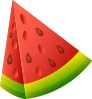 Watermelon slice element on white background. vector