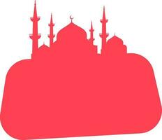 Mosque element design. Pictogram style in red color. vector