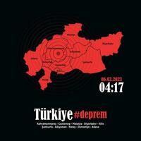 The tragedy of February 6, 2023. Destructive earthquake. Pray for Turkey. Vector illustration