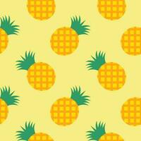 pineapple tropical fruit seamless pattern vector illustration. Symbol of food, sweet, exotic and summer, vitamin, healthy. Nature logo. Flat concept. Design element Vector illustration