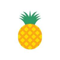 pineapple flat design vector illustration. Tropical fruit. Symbol of food, sweet, exotic and summer, vitamin, healthy. Nature logo. Flat concept. Design element Vector illustration