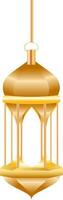 Illustration of Islamic shiny yellow hanging lantern. vector