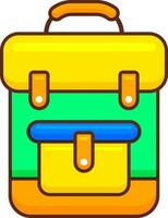 Isolated shiny school backpack element. vector