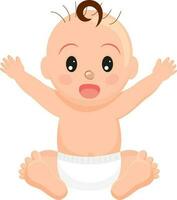 Cartoon character of cute little baby. vector