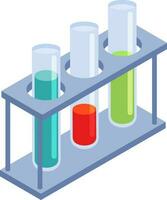 3D illustration of test tubes on white background. vector