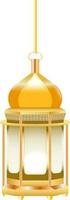 Illustration of Islamic shiny yellow hanging lantern. vector