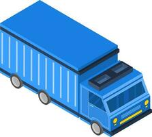 3D isometric icon of delivery truck in blue color. vector