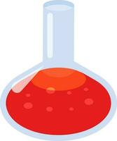 Isometric icon of red liquid in beaker. vector