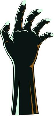 Zombie hand on white background.