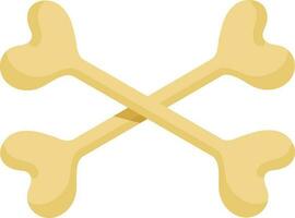 3D crossbones in yellow color. vector