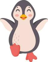 Cartoon penguin character on white background. vector