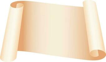 Blank scroll paper in brown color. vector