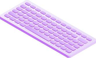 aislado teclado isométrica icono en púrpura color. vector