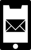 Mail in smartphone icon or symbol. vector