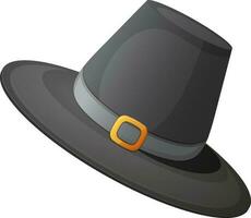 Realistic pilgrim hat on white background. vector