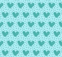 Seamless patterns with green textured hearts and dots. Seamless background with hearts. vector