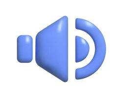 3d blue volume sound control, loudspeaker.Vector icon. vector
