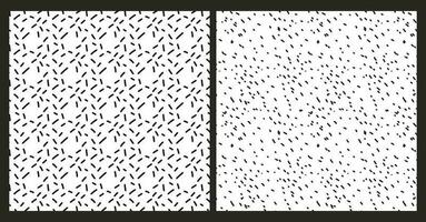 Textured black pattern with chaotic dots and stripes on awhite background drawn brush. vector