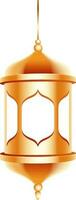 Realistic lantern illustration on white background for Islamic festival element. vector