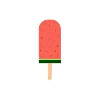 watermelon ice cream stick flat design vector illustration