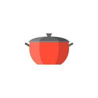 stew pot kitchen tools flat design vector illustration. Kitchenware icon