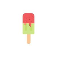 watermelon ice cream stick flat design vector illustration