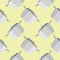 stew pot seamless pattern. kitchenware vector illustration