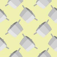 stew pot seamless pattern. kitchenware vector illustration