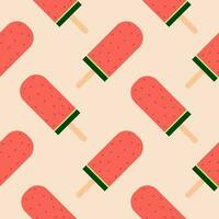 watermelon ice cream stick seamless pattern vector illustration