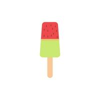 watermelon ice cream stick flat design vector illustration