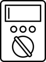Line art illustration of ammeter icon. vector