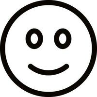 Smiley face emotion icon in line art. vector