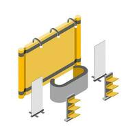 Exhibition Stand in yellow and grey color. vector