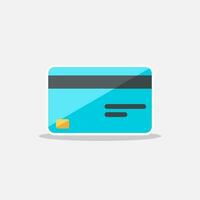 Credit card - White Stroke with Shadow icon vector isolated. Flat style vector illustration.