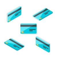 Credit card Isometric and Flat - Shadow icon vector. Flat style vector illustration.