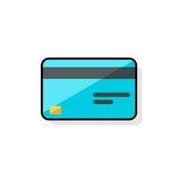Credit card - Black Stroke with Shadow icon vector isolated. Flat style vector illustration.
