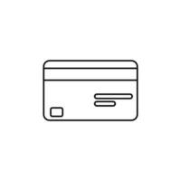 Credit card - Black Outline icon vector isolated. Flat style vector illustration.