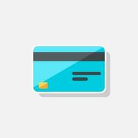 Credit card - White Stroke with Shadow icon vector isolated. Flat style vector illustration.