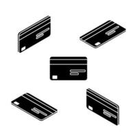 Credit card Isometric and Flat - White Outline icon vector. Flat style vector illustration.