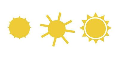 set with suns of different shapes. vector illustration in flat style.