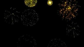 holiday firework explode New Year celebration seamless loop Animation video transparent background with alpha channel.