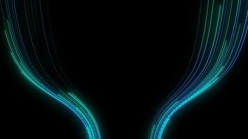 futuristische blauw licht streep abstract hoog snelheid lijnen spoor effect gloeiend digitaal vezel internet gegevens Hoi tech concept met alpha video