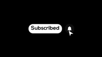 Subscribe, Reminder and Like Button animation with mouse cursor transparent background with alpha channel video