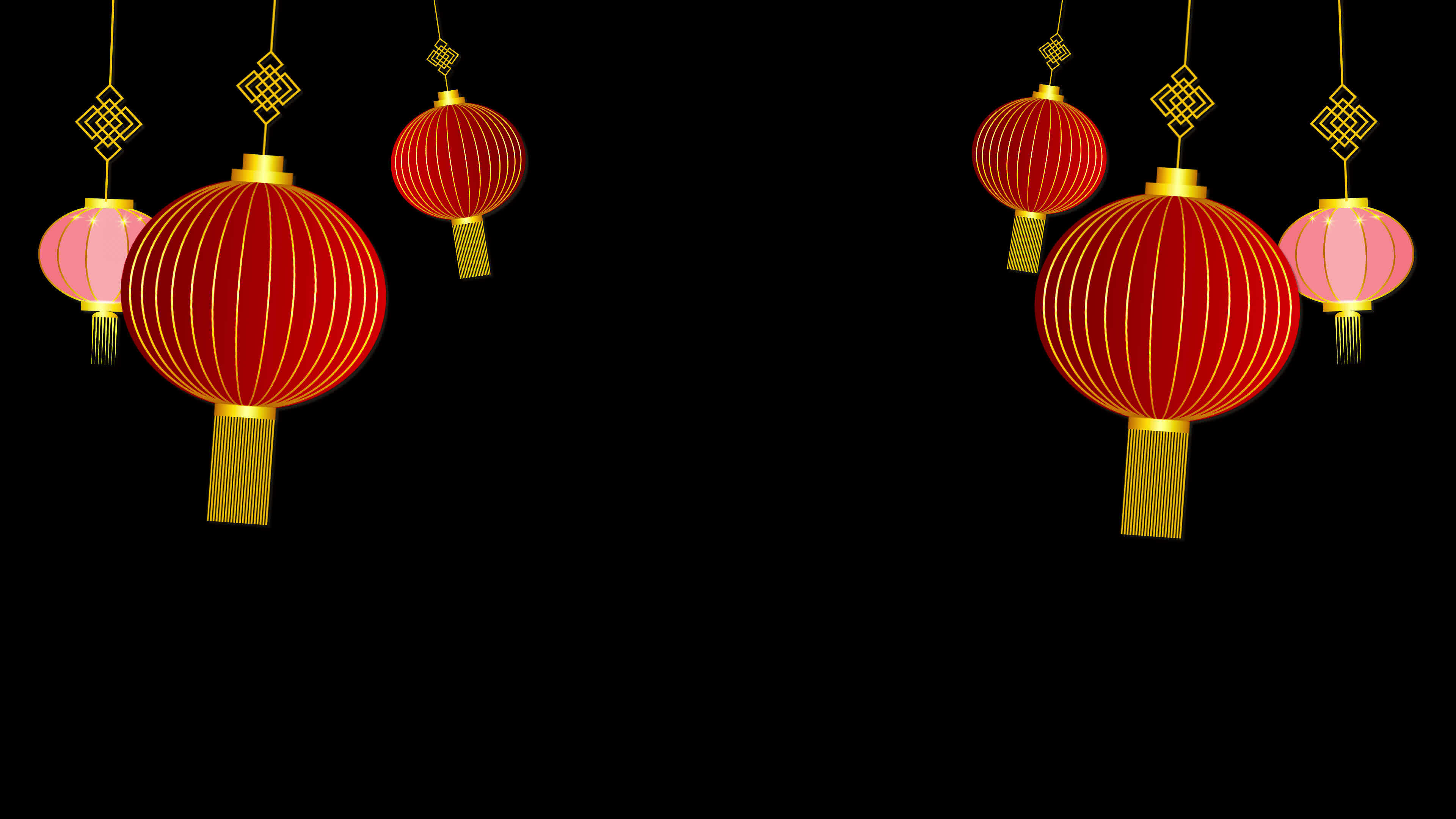 Swing Chinese New Year Lantern lamp hanging loop Animation video