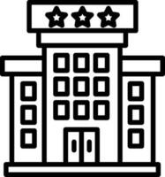 Fire station icon in thin line art. vector