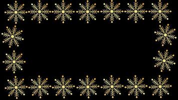Cadre avec flocons de neige Noël et Nouveau année Cadre boucle animation vidéo transparent Contexte avec alpha canaliser. video