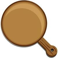 Brown frying pan on white background. vector