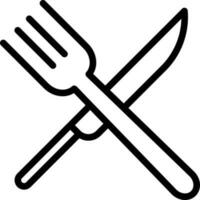 Fork and knife icon in line art. vector