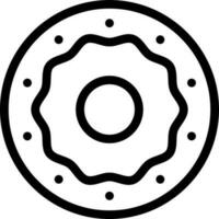 Isolated donut icon in line art. vector