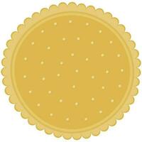 Illustration of a round biscuit in yellow color. vector